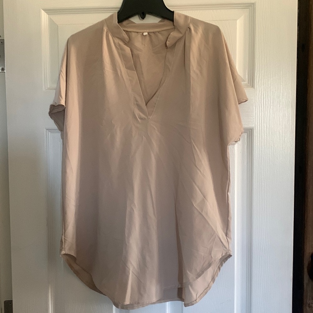 Taupe silk shirt